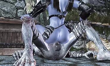 Skyrim Threesome With Monster Dildo And Big Tits