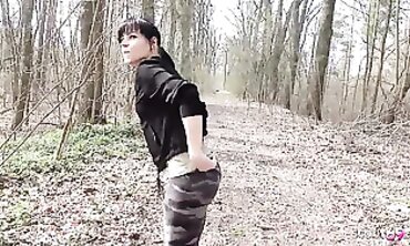 barely legal German Girl and Mature Man Have Hardcore Outdoor Sex