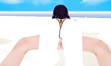 Maki Oze Takes a Hardcore Beach Creampie