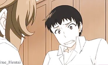 Uncensored Anime Threesome: barely legal Babe and Older Man
