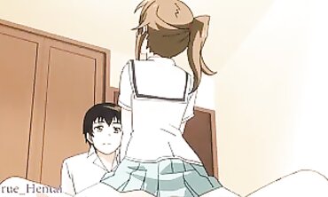 Uncensored Anime Threesome: barely legal Babe and Older Man