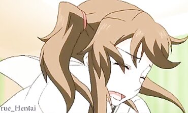 Uncensored Anime Threesome: barely legal Babe and Older Man