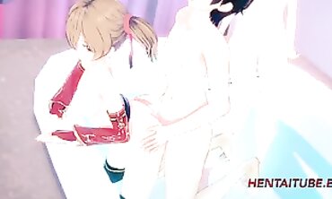 SAO Cosplay: Kirito, Asuna & Suguha Threesome in the Bath