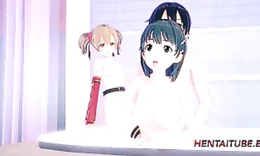 SAO Cosplay: Kirito, Asuna & Suguha Threesome in the Bath