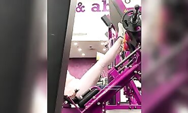 Adorable Brunette in Tight Pink Gym Leggings