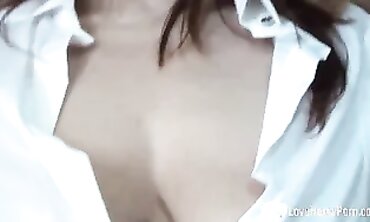 Platinum Blonde Cutie Enjoys Solo Softcore Session