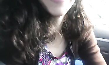 Latina's First Nervous Blowjob Orgy in a Car