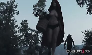 Scarlett Mae Meets Werestud in Crimson Rails Bondage