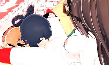 Xiangling Gets Fingered and Strapped by Amber in Genshin Cosplay