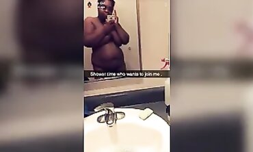 Insatiable Black Snapchat Model Shows Off Big Tits And Ass In Shower