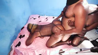 Thick Ebony BBW Threesome Ass Fuck