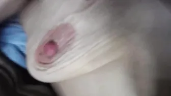 Sexy MILF Stretches Her Sagging Boobs in Lingerie - Bra Busting Orgasm