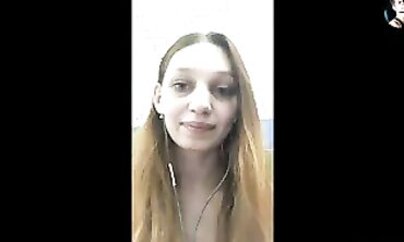 Hot Russian MILF Skyping with Her Lover - Old Man Fucks women