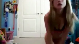 Blonde Babe's First Solo Striptease Dance
