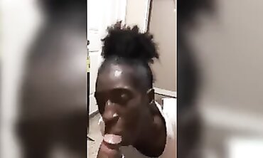 Next Door Ex-Wife Creeps Up For Deep Throat On Big Black Cock
