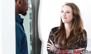 Teenie Gets Her Ass Eaten and Banged Interracially