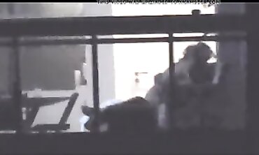 Busty MILF Lovers Romp and Fuck in Window