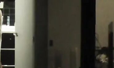 Busty Brunette MILF Caught by Motel Window
