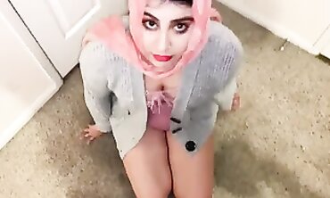 Muslim Daughter In Law Gives Stepdad A Surprise Blowjob And Rides His Big Dick