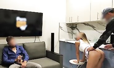 Sharing My Blonde Girlfriend After a College Party Threesome