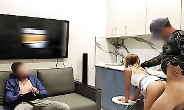 Sharing My Blonde Girlfriend After a College Party Threesome