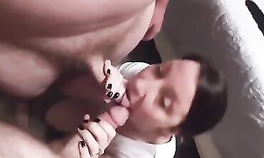 Brunette MILF Shares Wife with Friend for Deep Throat POV