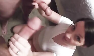 Brunette MILF Shares Wife with Friend for Deep Throat POV