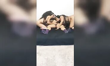Ebony Babe Takes BBC in Threesome POV