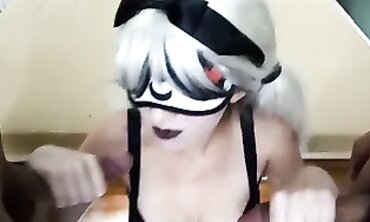 ThicciVelvet Gives Double Head and Handjob in POV Threesome