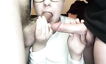 Alena Kalashnikov Takes Double Dicks in Her Mouth