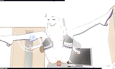 3D Hentai: Emilia from Re:Zero Gets Rough Anal Creampie