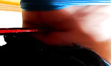 Paula Torments herself by Piercing her Belly button with a Meaty Pencil that Pierces her Whole