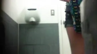 Adorable Blonde Babe Caught in the Bathroom