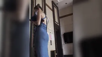 Candid POV: Ukrainian Goddess with a Wild Booty in Blue