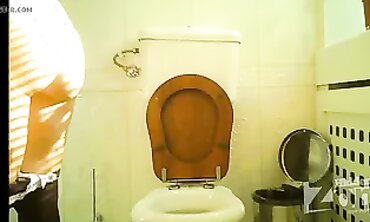 Brunette Latina Hairy Girl in the Toilet Part 1