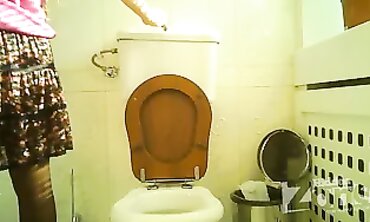 Brunette Latina Hairy Girl in the Toilet Part 1