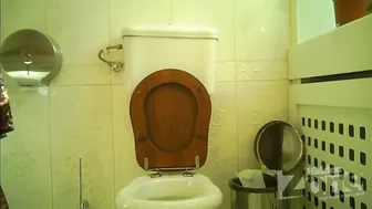 Brunette Latina Hairy Girl in the Toilet Part 1