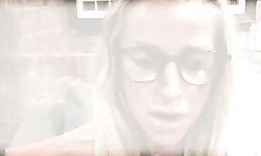 Glasses-Wearing Blonde MILF Takes a Creampie in POV
