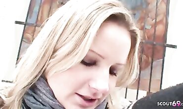 Curvy Blonde Teen in Nylon Seduced by Mature Man for Outdoor Snow Sex
