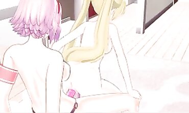 Naruko Takes a Strap-On from Sakura in Rough Lesbian Action