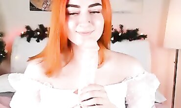 Lovely Redhead Webcam Slut Gives Deep Throat Blowjob