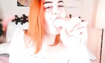Lovely Redhead Webcam Slut Gives Deep Throat Blowjob