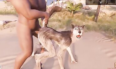 Unshaved Wolfgirl Rasha Takes a Huge Cock