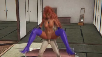3D Anime Hookup with Redhead Superhero Starfire