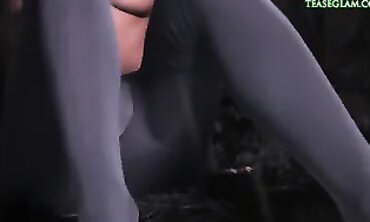 Bombshell Joa Strips in Stockings and Lingerie