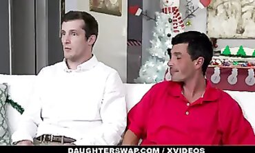 Christmas Step-Dad & Step-Daughter Orgy with Alice Pink & Kyler Quinn