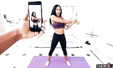 Lacey London Rips Yoga Pants in POV Hardcore Session