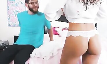 Petite Brunette Takes A Thick Cock