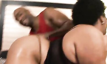 Chunky-Ebony BBW Rides Big Black Dick in Hardcore Sex