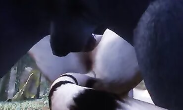Werewolf and Tiger Bimbos in the Wild Forest